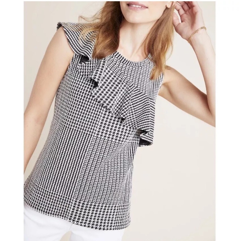 Anthropologie Dolan Ruffle Trim Tank Blouse